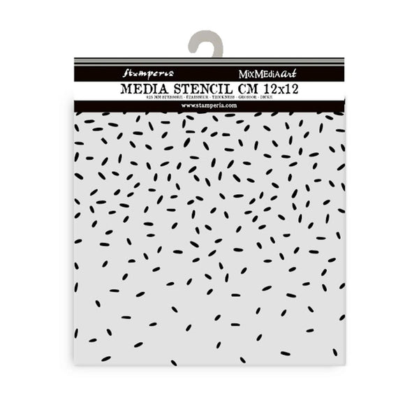 Stamperia Thick Stencil 4.72"x 4.72" - Candy Christmas Dripping with Sugar Sparkling