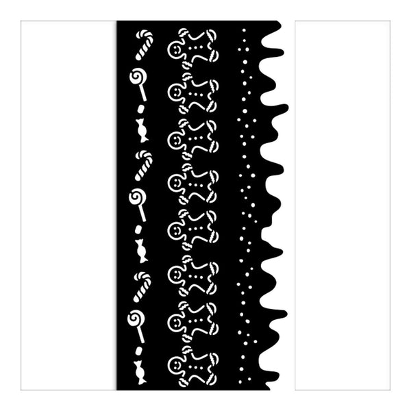 Stamperia Thick Stencil 4.72"x 9.84" - Candy Christmas Stripes