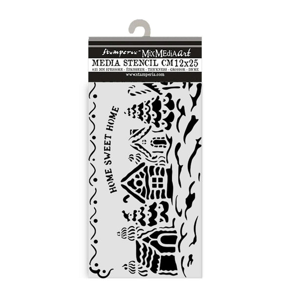 Stamperia Thick Stencil 4.72"x 9.84" - Candy Christmas Village