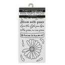 Stamperia Media Stencil with floral design and text on a white background
