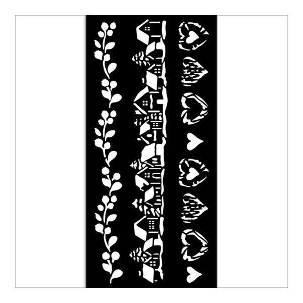 Stamperia Thick Stencil 4.72"x 9.84" - The Owl's House 3 Stripes