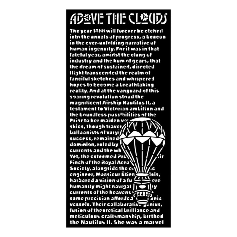 Stamperia Thick Stencil 4.72"x 9.84" - Voyages Fantastiques Above the Clouds