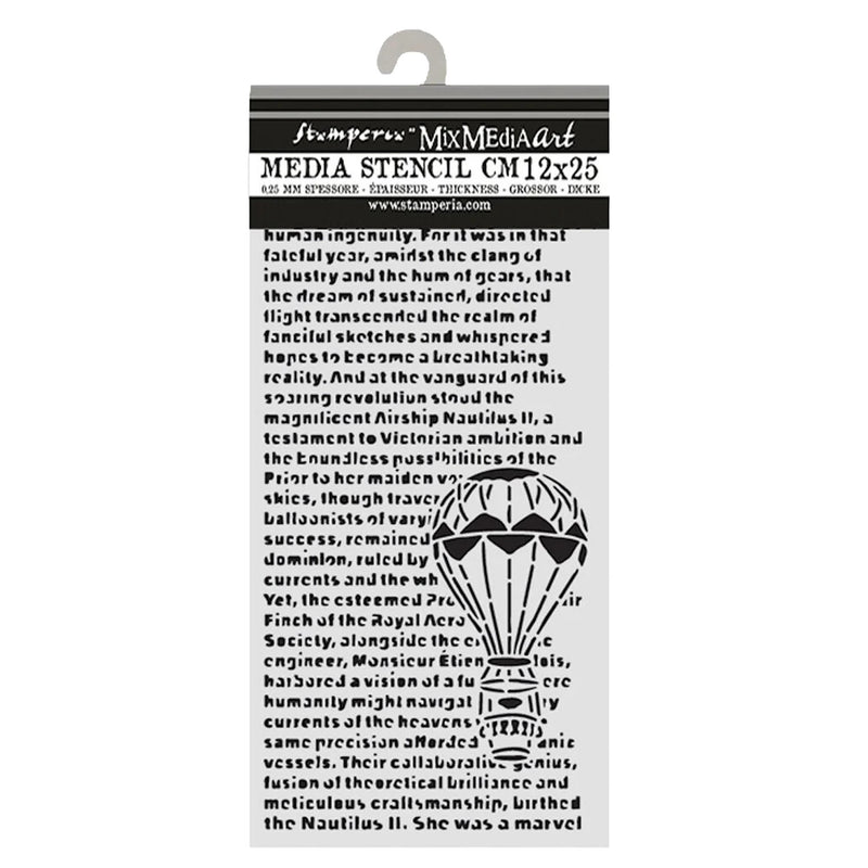 Stamperia Thick Stencil 4.72"x 9.84" - Voyages Fantastiques Above the Clouds