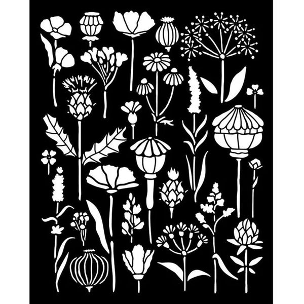 Stamperia Thick Stencil 7.87"x 9.84" - Herbarium Silvae Herbarium^