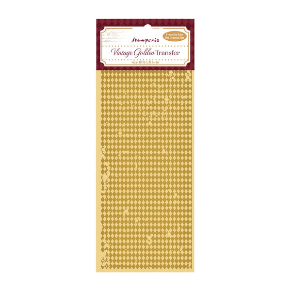 Stamperia Vintage Golden Transfer 4"x 8.5" - Rhombuses Pattern