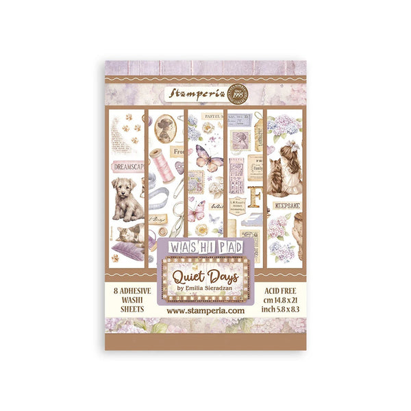 Stamperia Washi Pad A5 8 Pkg - Quiet Days