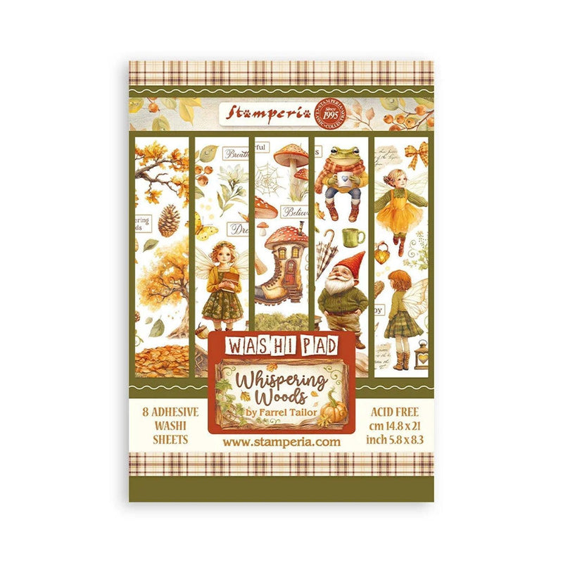 Stamperia Washi Pad A5 8 Pkg - Whispering Woods
