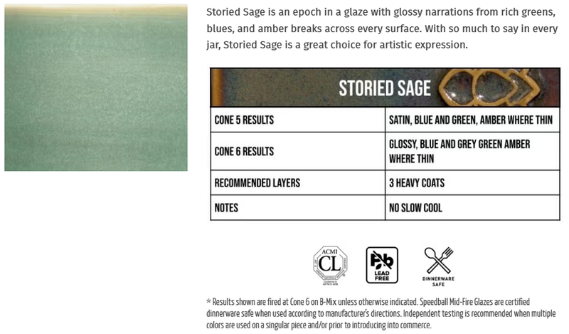 Speedball Mid-Fire Glaze 473ml - Storied Sage