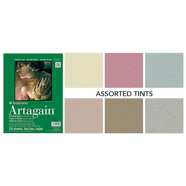 Strathmore 400 Series Artagain Drawing Pad 12"x 18" Glue Bound Assorted Tints - 24 Sheets