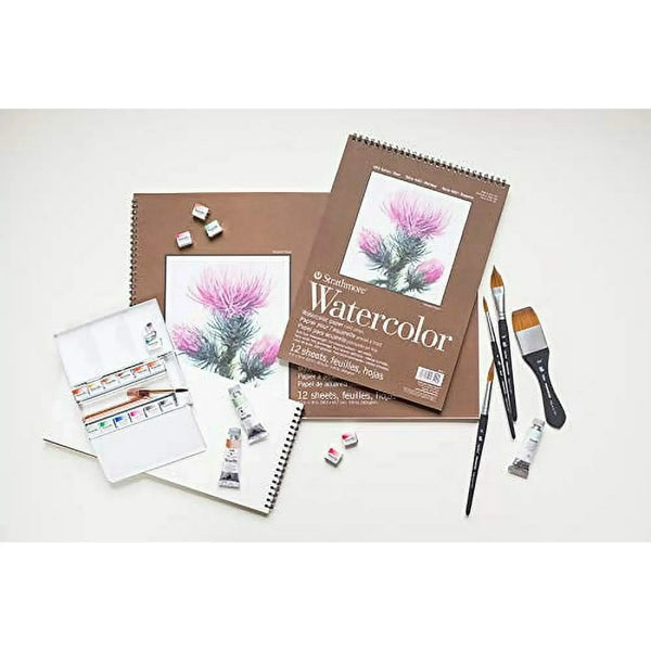 Strathmore 400 Series Watercolour Paper Pad Cold Press 6"x 12" Wire Bound Side - 12 Sheets