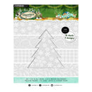 Y Studio Light Volume Paper Christmas Trees craft paper pack, featuring 100 GSM vellum paper sheets with 4 white patterns (snowflakes, lace, plaid) and a large tree-shaped die cut template shown on the front cover.
