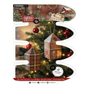 Studio Light Christmas gift box paper pad featuring 18 festive designs, including a cottage Christmas scene, a plaid gift box, and a wooden birdhouse ornament, displayed on a white background.