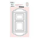 Studio Light by CrafTib Simile Label cutting dies set, featuring multiple layered die templates for crafting labels, shown on a light pink backing card against a white background.