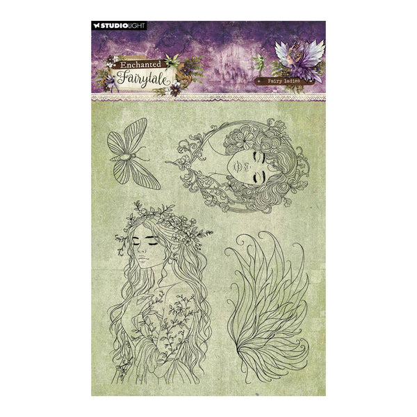 Packaging of 'Enchanted Fairytales' with illustrations of a fairy, butterfly, and floral design.