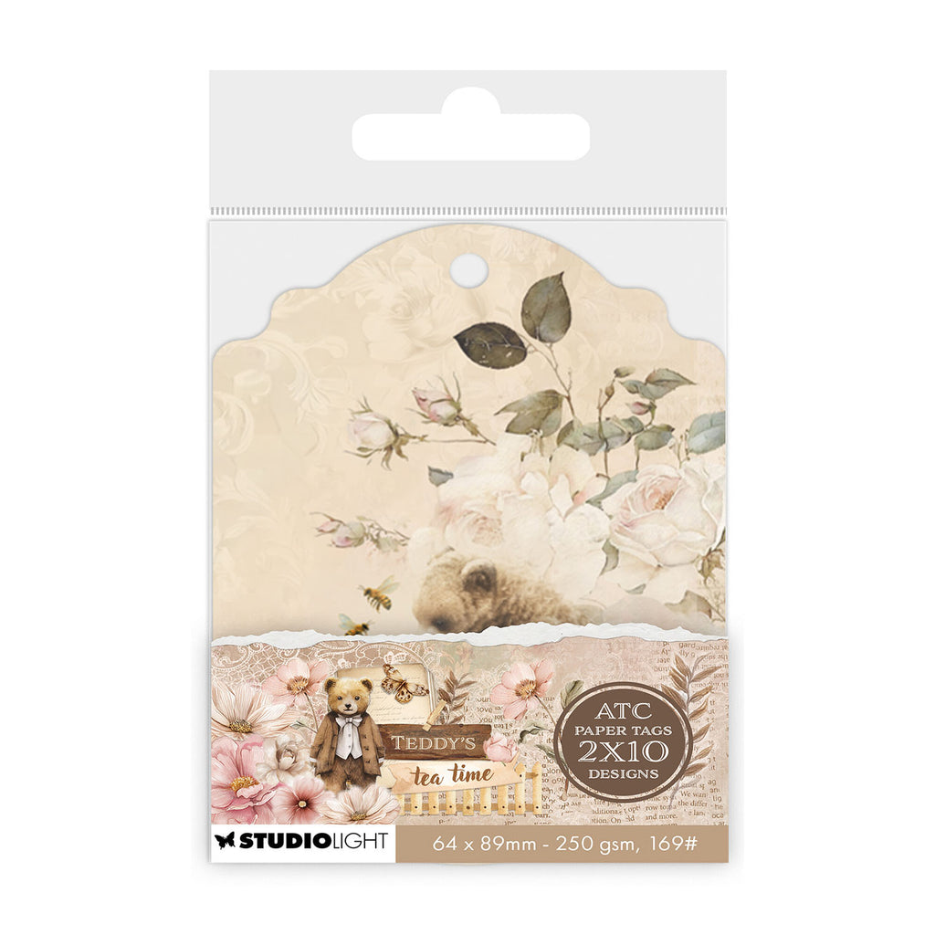 Studio Light Teddy's Tea Time ATC Paper Tags | CraftOnline