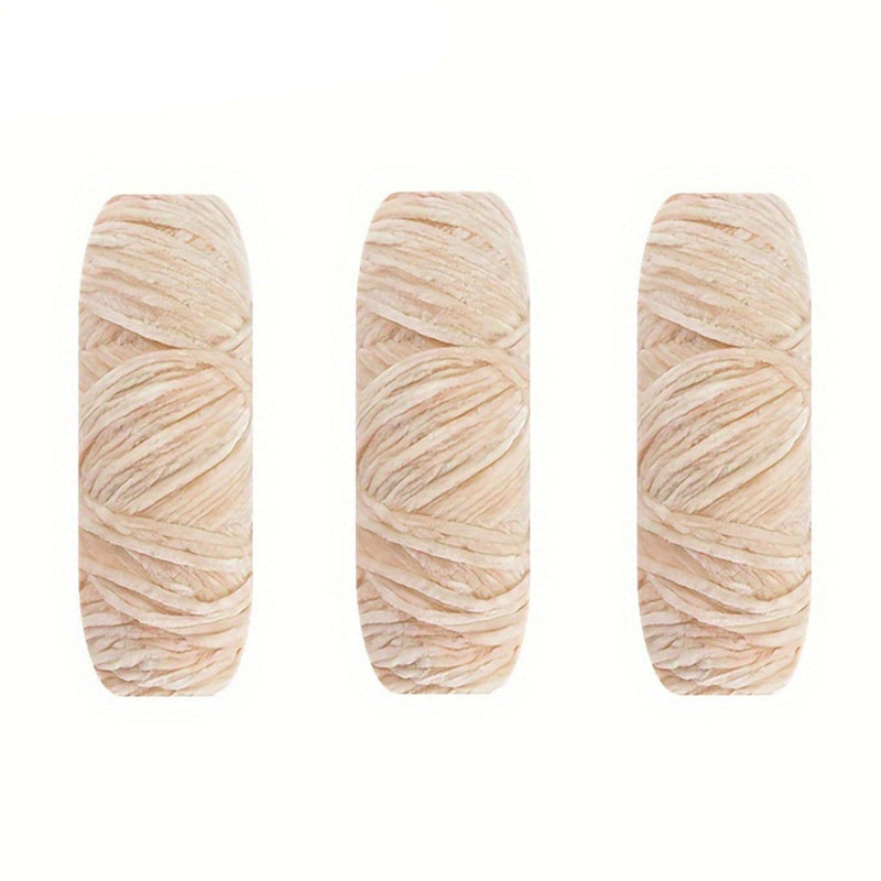 Poppy Crafts Velour Yarn 100g 3 Pack - Tan