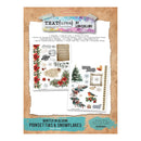 Textures by Lou Collins 'Winter in Bloom Poinsettias & Snowflakes' scrapbooking sticker sheet set, featuring various holiday-themed stickers on a kraft paper backing card.