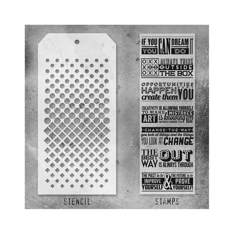 Tim Holtz Mixed-Media Stamps & Stencil - Set