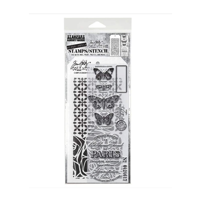 Tim Holtz Mixed-Media Stamps & Stencil - Set