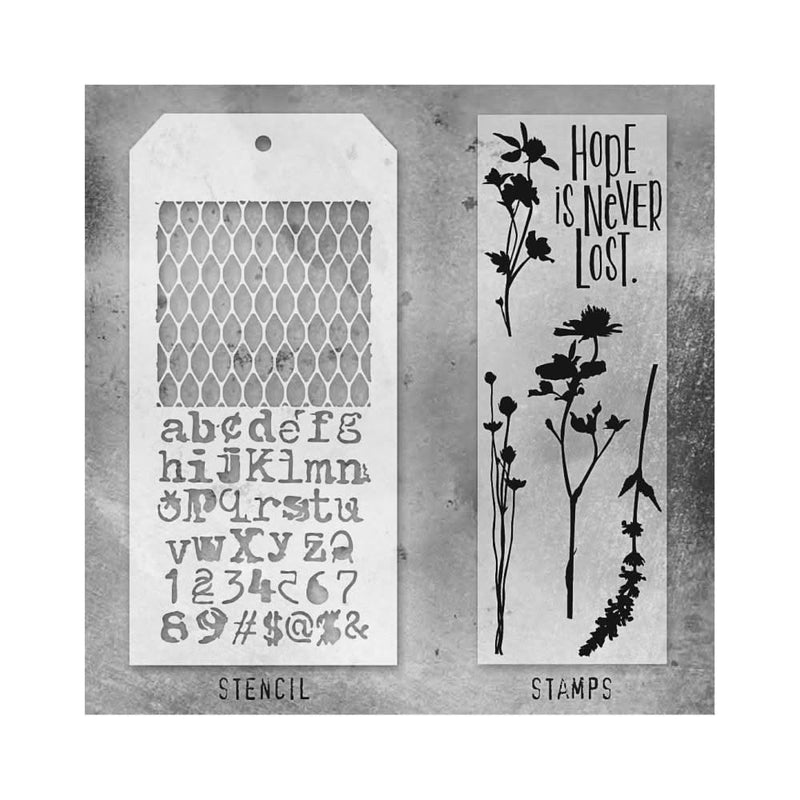 Tim Holtz Mixed-Media Stamps & Stencil - Set