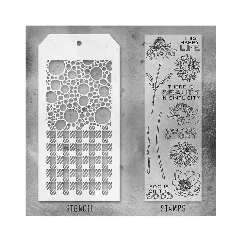 Tim Holtz Mixed-Media Stamps & Stencil - Set