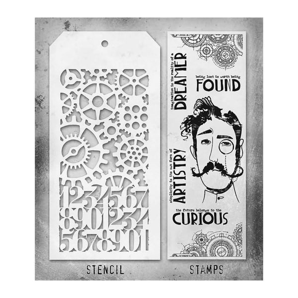 Tim Holtz Mixed-Media Stamps & Stencil - Set