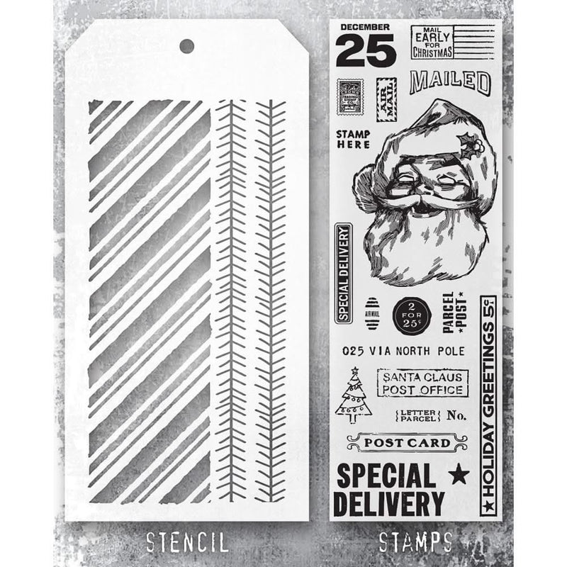 Tim Holtz Mixed-Media Stamps & Stencil - Set