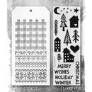 Tim Holtz Mixed-Media Stamps & Stencil - Festive Print