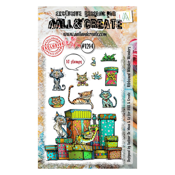 Aall & Create Clear Stamp Set #1214 - Ribboned Whisker Wonders*