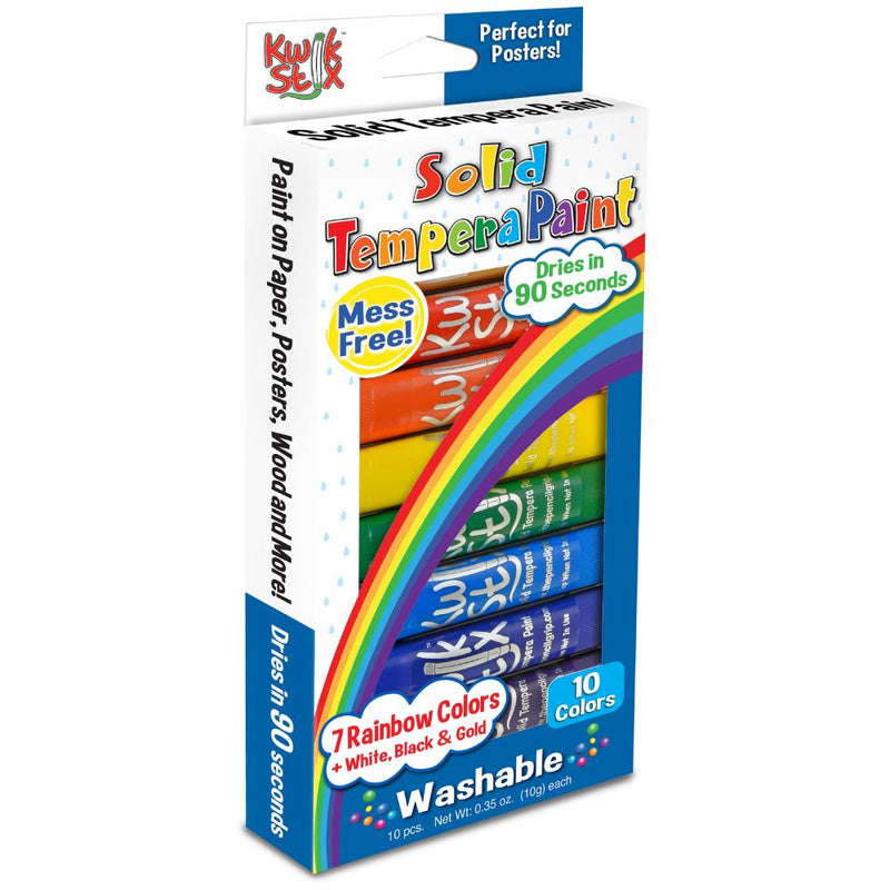 Kwik Stix Solid Tempera Paint Sticks 10/Pkg Rainbow