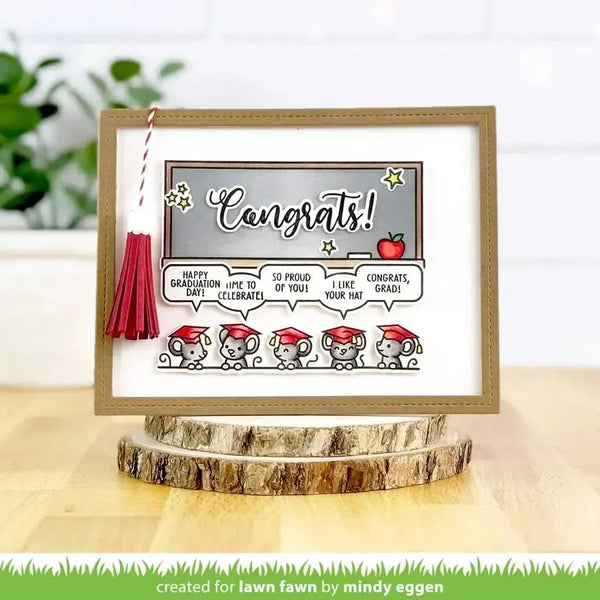 Lawn Fawn Clear Stamp Set - Simply Celebrate Graduation