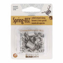Pack of 20 Silver-EEZ coiled strand clamps in a clear blister pack with a white and gold cardboard backing, branded by Bead Smith.