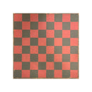 A square decorative cardstock sheet featuring a classic dark red and dark gray checkerboard pattern with a distressed, vintage finish.