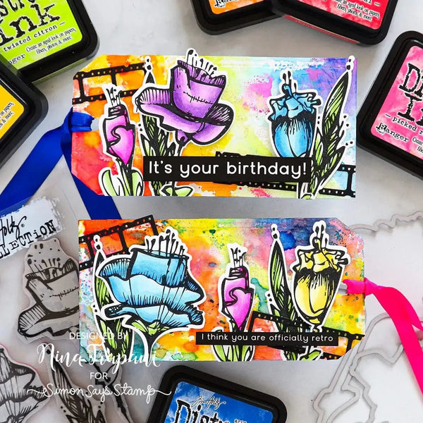 Tim Holtz Cling Stamps 7"X8.5" - Abstract Florals