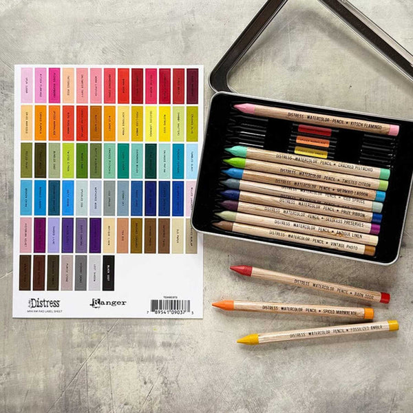 Tim Holtz Distress Label Assortment Sheets - Black Text