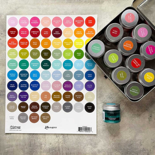 Tim Holtz Distress Label Assortment Sheets - White Text