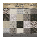 Collection of 12x12 patterned papers with a charcoal theme, featuring Tim Holtz Idea-ology branding.