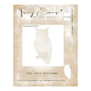 Tracy Evans Boutique Designs owl stencil with branding and product details on a beige background