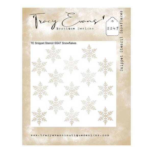 Tracy Evans Snippet Stencil 4" x 4" - Snowflakes