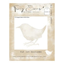 Tracy Evans Boutique Designs TE Snippet Stencil SS40 When bird cut out stencil package insert, featuring a bird silhouette design on a beige textured background.