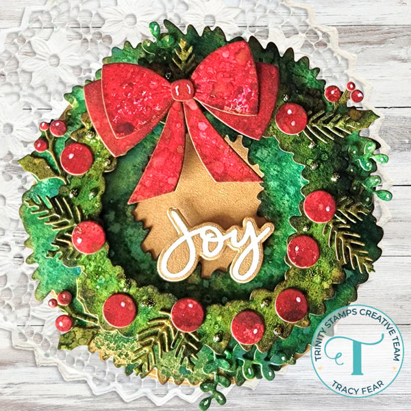 Trinity Stamps Circle Card Add-On Die Set - Holiday Wreath