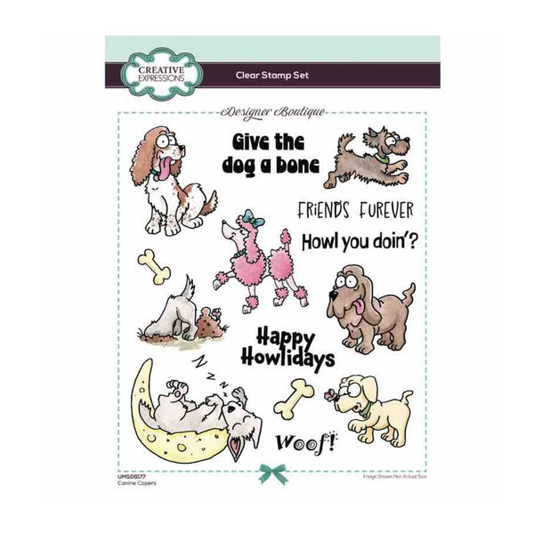 Creative Expressions Designer Boutique Clear Stamp 6"x 8" - Canine Capers*