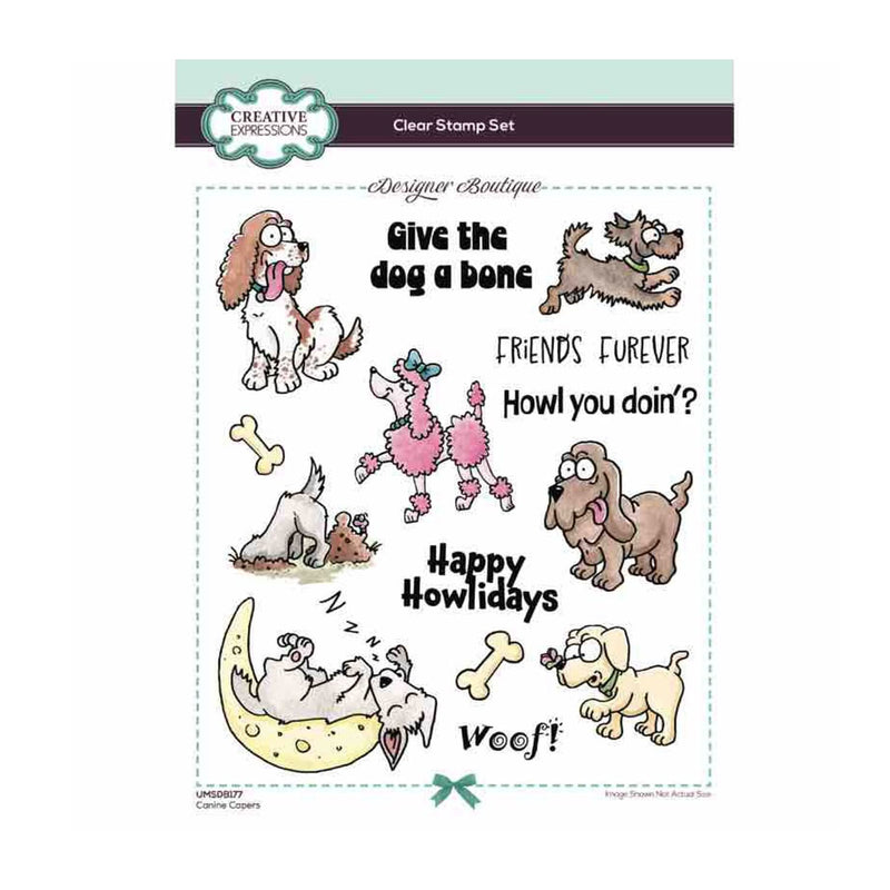 Creative Expressions Designer Boutique Clear Stamp 6"x 8" - Canine Capers*