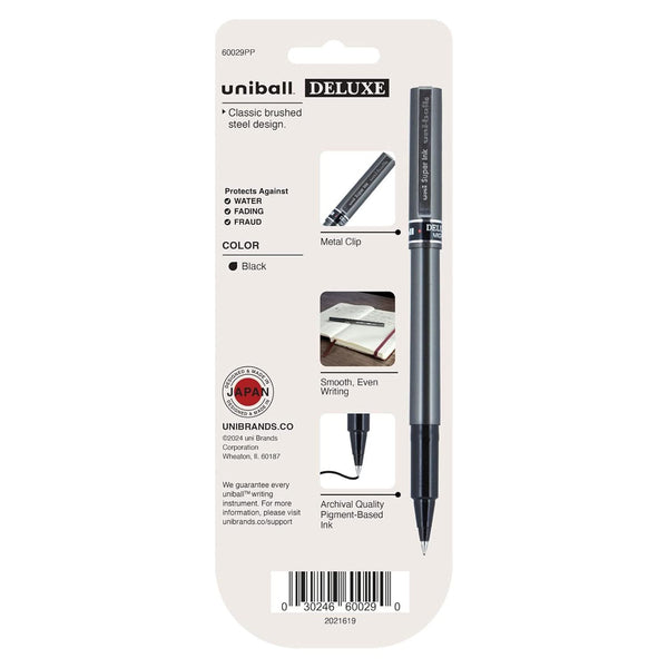 Uni-ball Deluxe Rollerball Pens 3/Pkg Micro 0.5mm - Black