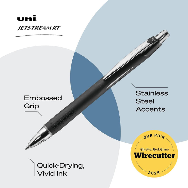 Uni-ball Jetstream RT Ballpoint Pens 3/Pkg Fine 0.7mm - Black