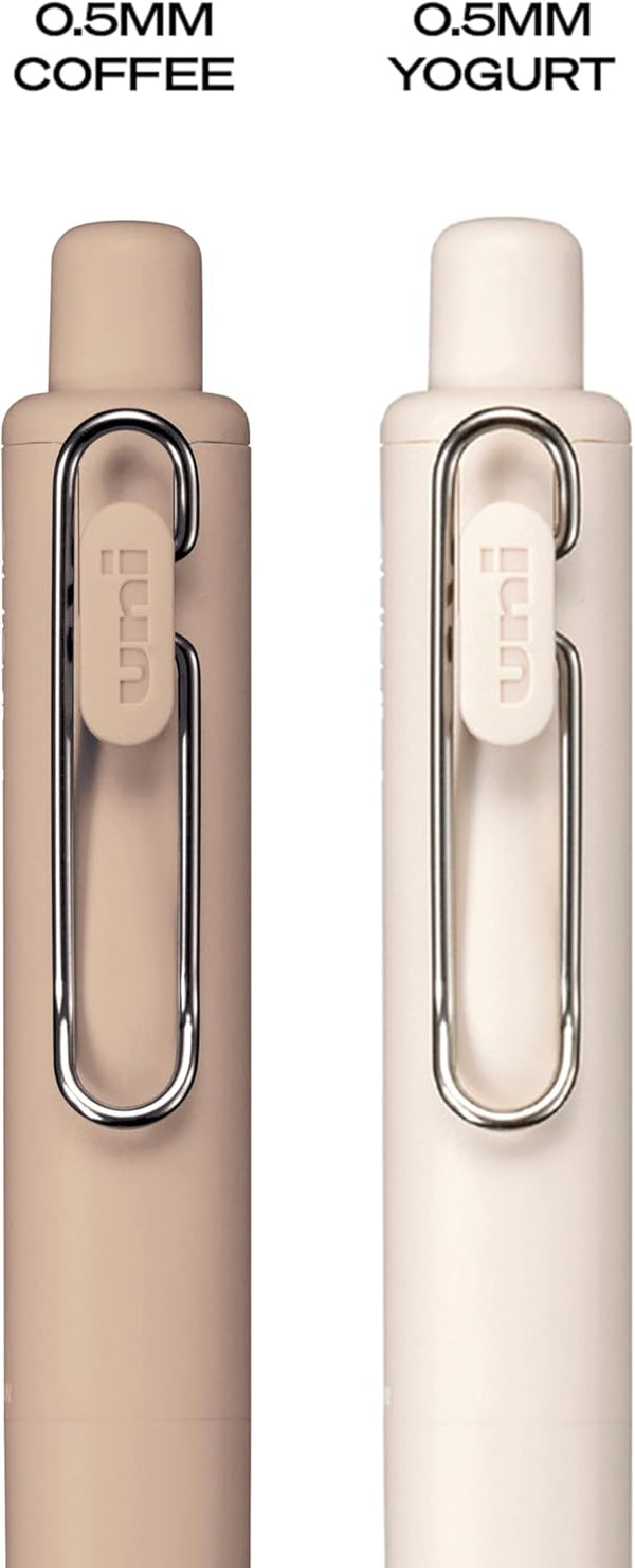 Uni One P. Ink Gel Pens 2/Pkg Micro 0.5mm - Coffee & Yogurt Barrels - Black Ink