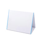 A white triangular folding table stand with light blue edge trim, shown on a plain white background.
