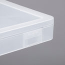 Clear plastic container on a gray background