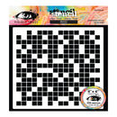 Stencil with black square pattern on a colorful background, featuring the brand 'Visible Image'.