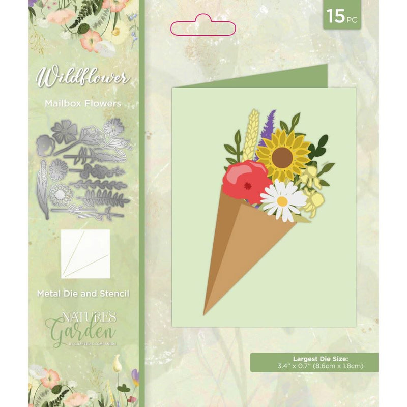 Crafter's Companion Nature's Garden Wildflower Metal Die & Stencil Set Mailbox Flowers*